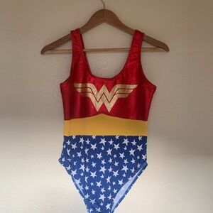 Wonder Woman Marvel Blue and White One-Piece Swimsuit Costume